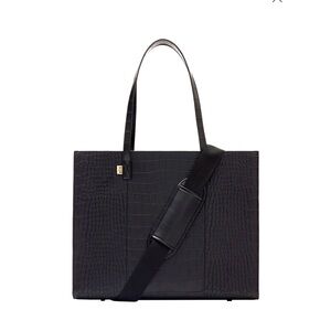 BÉIS Large Work Tote Black Croc